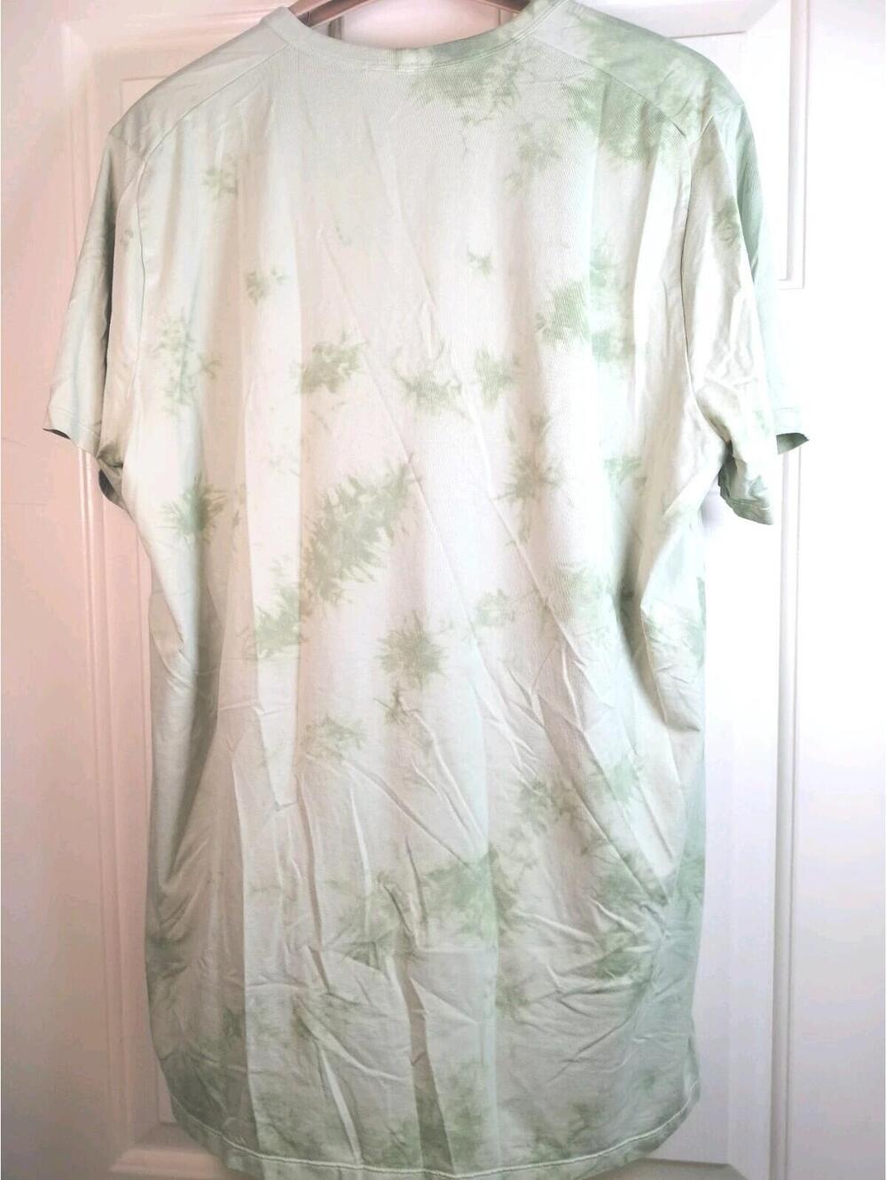 Lululemon Men’s Fundamental T-Shirt Large Green Tie Dye Short Sleeve Tee L - Picture 7 of 10